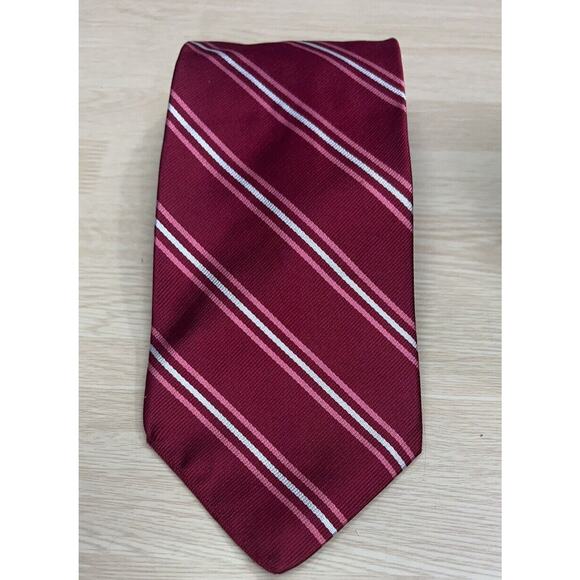Brooks Brothers Makers Black Label Red White Striped Classic Tie USA Made 58” - Picture 3 of 6